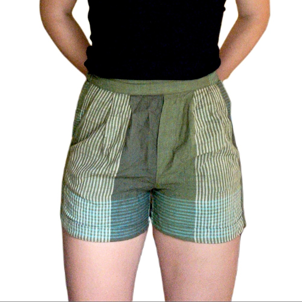 Aeropostale Green Striped Shorts Size XS